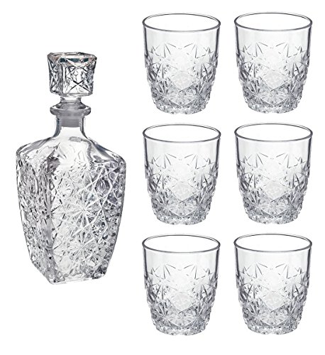Bormioli Rocco Dedalo Glass Decanter 800Ml 6 Glasses 260Ml