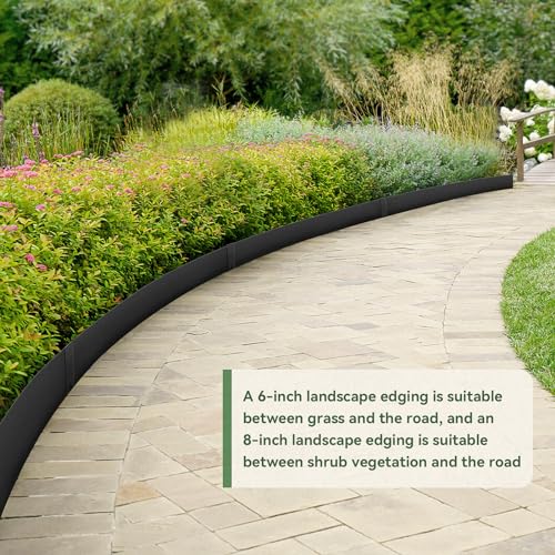Landscape Edging Kit - 40" L x 6" H Each (20ft Total) Galvanized Bendable Metal Garden Edging for Lawn Yard- No-Dig Hammer-in Heavy Duty Metal Edging Border with 6 Clips by LMYYGOO - Image 6