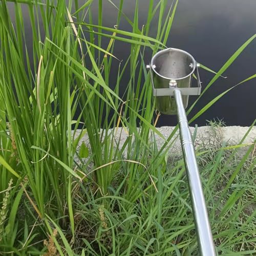 Water Sampler Dipper Stainless Steel Rod, Lightweight Extension Collection Pole with 500 1000 Ml Graduated Cup, Liquid Sampling Beaker for Laboratory/ Wellhead Pipe(1000ml,1.17m/3.8ft-4m/13.1ft)