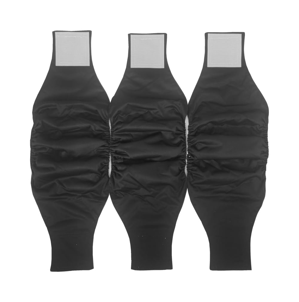 JUTESK Washable Male Dog Diapers (3pack) of Durable Doggie Diapers (Black, XL, 3, count)