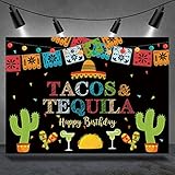 Rsuuinu Mexican Fiesta Backdrop Happy Birthday Tacos and Tequila Colorful Lights Background Drop Cin