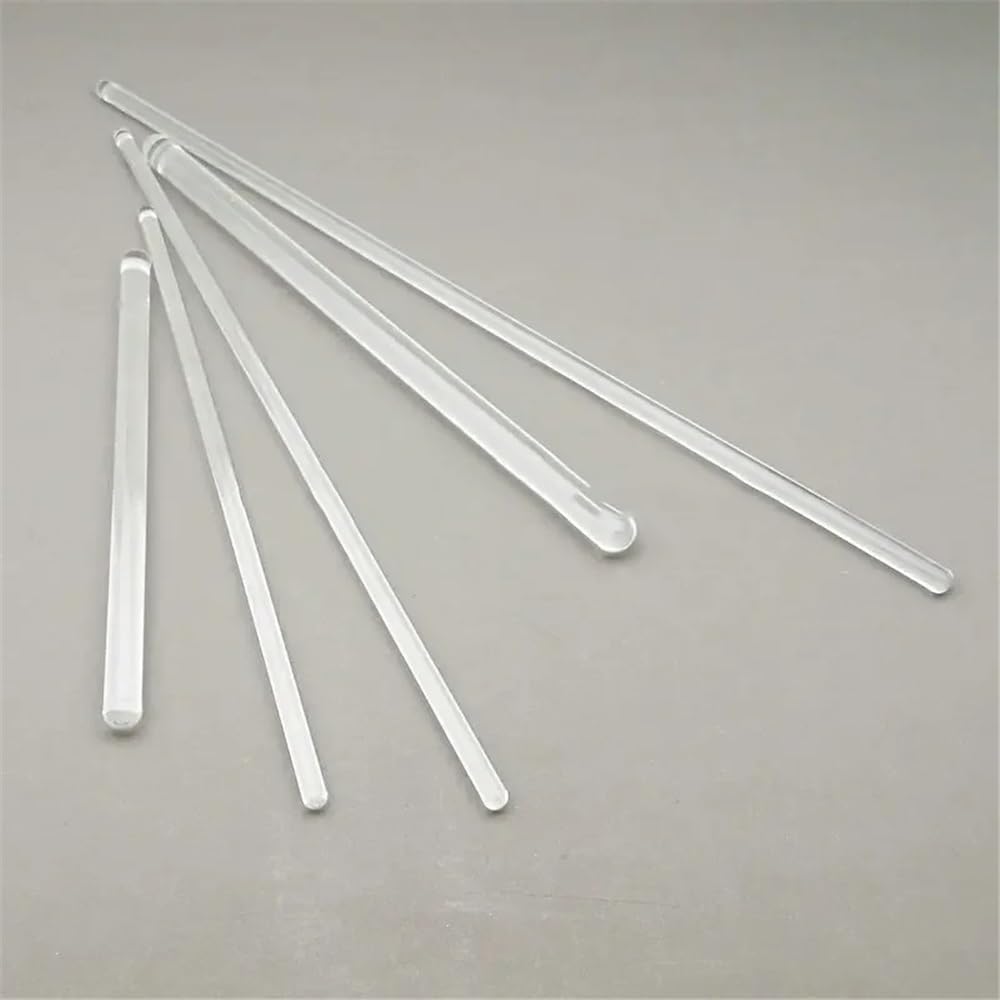 Barra desviadora de vidrio transparente de 4 mm a 12 mm, 6 o 12 unidades, for agitación de vidrio de laboratorio(10x400mm 6pcs)