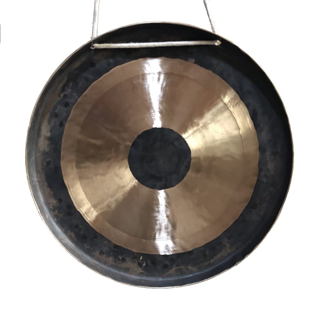 Chinese Traditional Bronze Gong, Beautiful Shimmering Wash Quality, Traditional & Aged Look, Calming Sound, For Sound Healing, Meditation(16 Inch)