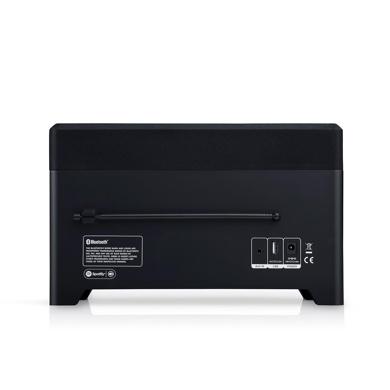 Teufel Radio 3SIXTY - Altavoz Bluetooth con Radio Digital Premium Internet Dab+, Sonido de 360 Grados, función de Banco de energía, subwoofer, función de Despertador - Negro