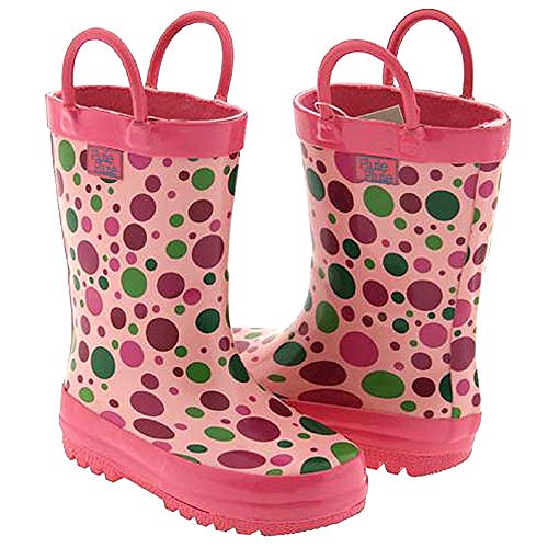 Toddler Little Girls Pink Polka Dot Rain Boot Shoes
