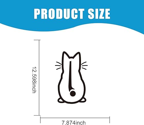 Miniatura 2 de 1 calcomanía decorativa de gato para limpiaparabrisas trasero de automóvil, 7.8 x 12.5 pulgadas, finamente tallada con lindos animales, mural de