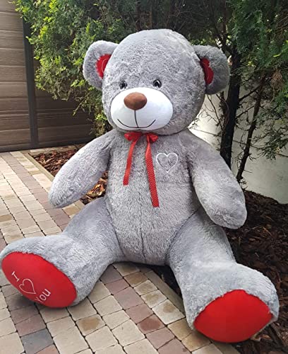 Odolplusz XXL Teddybär Bär 1,9m grau Kuschelbär 190 cm Teddy Plüschtier Kuscheltier – Bild 3