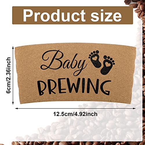 Newtay 50 Counts Baby Is Brewing Coffee Sleeves Baby Shower Coffee Cups Sleeves Disposable Printed Coffee Cup Sleeves Baby Shower Decorations For Hot Cold Drink 12 16 Or 20 Oz Paper Coffee Cup #TOP1