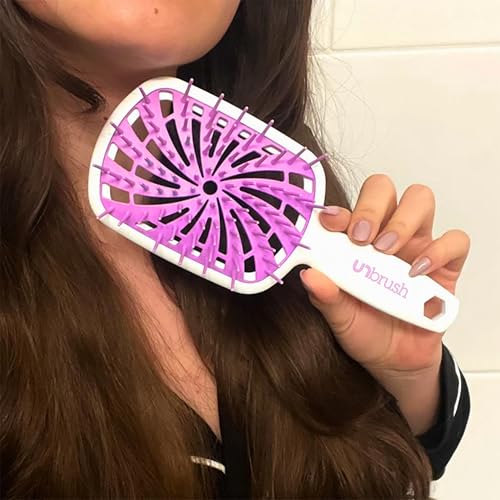 Image of FHI Heat UNbrush Plus - Curly Hair Brush for Gentle & Effective Detangling on Wet or Dry Fragile Hair Types - Detangler Brush w / 84 UltraFlex Bristles, Ultra-light, Vented, Anti Static Hairbrush