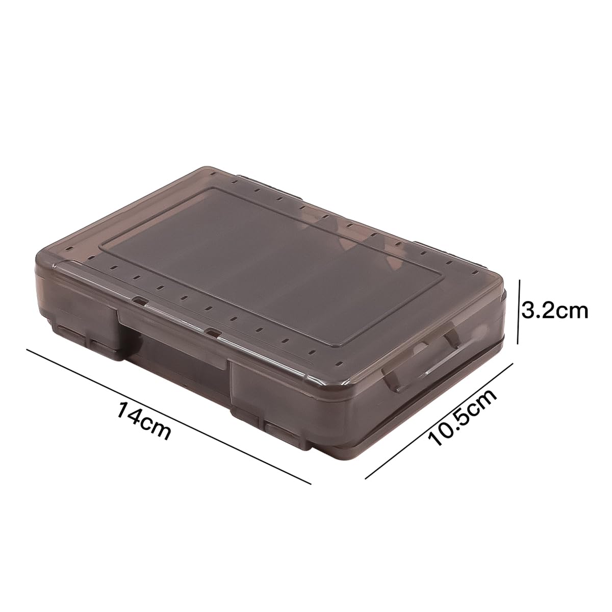 Caja de señuelos de Doble Cara con Caja de Aparejos de Pesca de Mar de Mano para señuelos Duros o Blandos para Buceo Señuelos flotantes de Superficie con faldón Que se Hunden 10 Rejillas