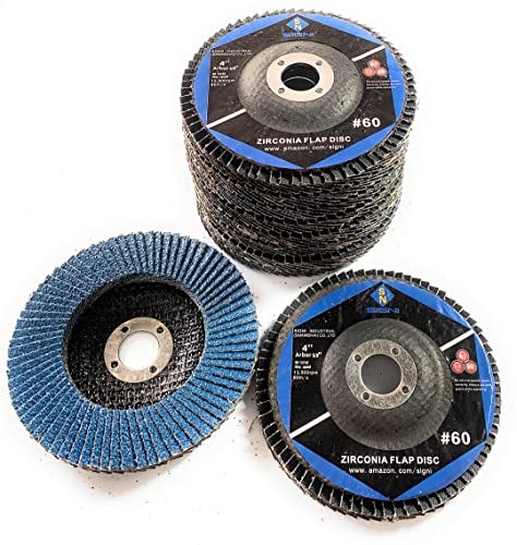 Signi Premium Typ 27 Zirkonia Fächerschleifscheiben, 10,2 x 1,6 cm, 10 Stück (Körnung 60#) Cover