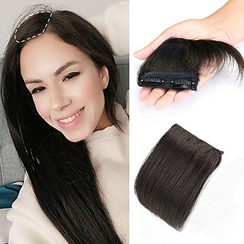 MRS HAIR Short Clip in Hairpieces 10 cm Natural Balck to Add Volume, Fullness and Thickness, Make the Hair Look More Puffy for Women Men