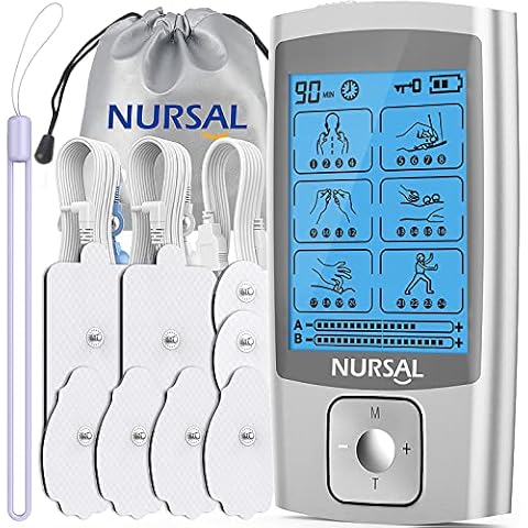 NURSAL TENS Unit Muscle Stimulator Machine for Pain Relief Therapy Product Electric Stim Massager for Back, Neck (FSA or HSA Eligible) Cover