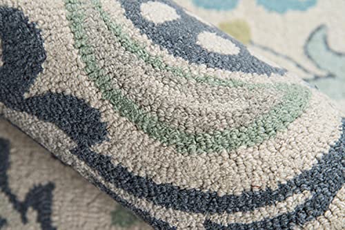 Momeni NEWPONP-12BLU3959 Rugs Newport Collection, 100% Wool Hand Tufted Loop Cut Contemporary Area Rug thumb #4