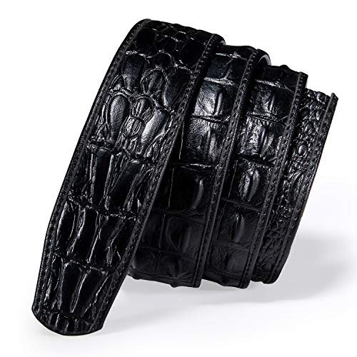 Image of Barry.Wang Mens Ratchet Belt 2 Pack Buckle Gift Set Dress Belts Leather Slide Strap Automatic 1 3 /8 inch Wedding Business