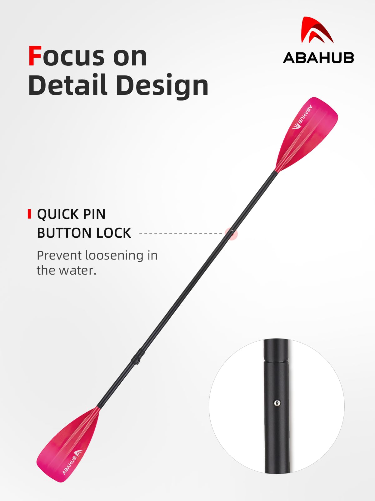 Abahub Wiosło wiosłowe / 2 w 1 Sup Kayak Paddle Alu Regulowane 173-213 | Lekkie, nylonowe ostrza z powłoką PU. Do paddleboardingu, kajaka. 4 kolory: Czarny, Niebieski, Zielony, Pomarańczowy.