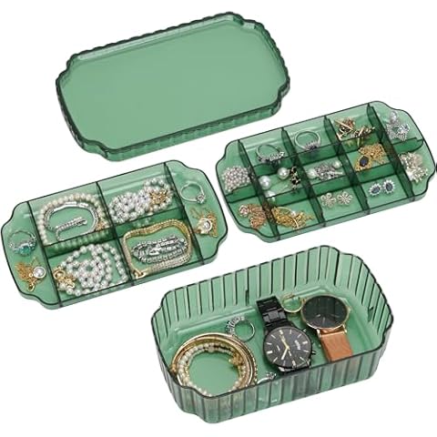 LETURE 3-Layer Jewelry Organizer Box Cover