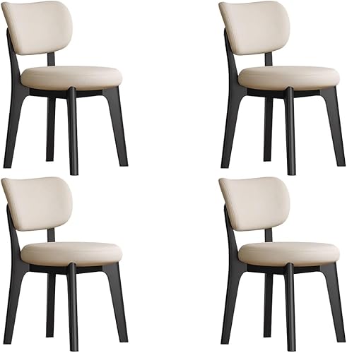 Miniatura 53 de YVYKFZD Juego de sillas de comedor, sillas de cocina sin brazos de madera, silla de comedor con respaldo curvo, silla tapizada de cuero para sala de