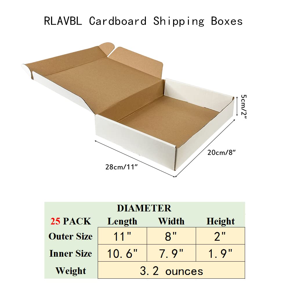 Cajas de envío pequeñas 11X8X2 Blanco Corrugado Mailer 25 Pack