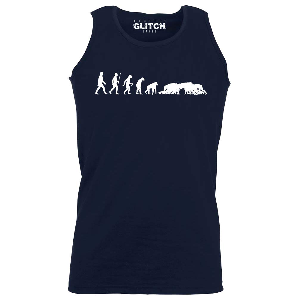 Reality Glitch Men's Navy Blue Evolution Of Rugby Vest
