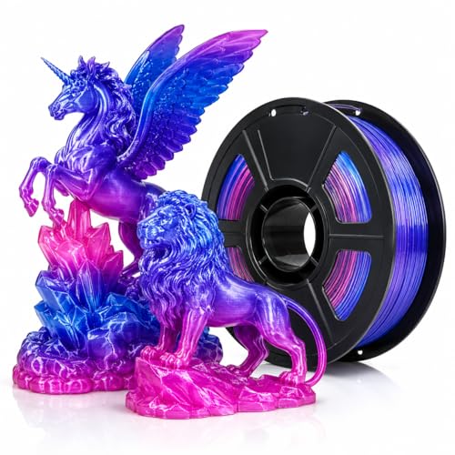 Image of PETG 3D Printer Filament 1.75mm,Multi Color,Translucent Blue Purple Pink,Rainbow,Fast Color Changing petg Filament 1.75mm,1kg(2.2lbs) Accuracy + /-0.05mm