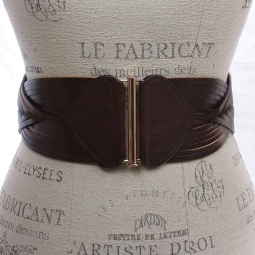Stretchy Wide Elastic Belt Braided Woven Elastic Vintage Full Grain Leather Belt Waistband Weaving Boho Belt3