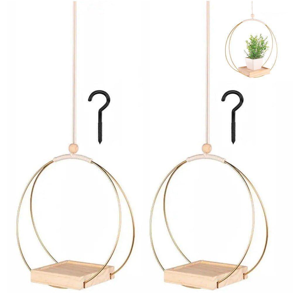 Plantes d'intérieur suspendues sans encombrement grâce au cintre support de pot de fleur x2
