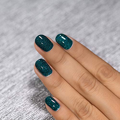 Image of ILNP Cheers - Creamy Forest Blue-Green Holographic Nail Polish, Chip Resistant, 7-Free, Non-Toxic, Vegan, Cruelty Free, 12ml