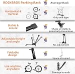 ROCKBROS Bike Stand Floor Foldable Bike Parking Stand 2-in-1 Adjustable Vertical Bicycle Holder Rack for 24"-29" Mountain Road Bike Indoor Outdoor Garage Storage
