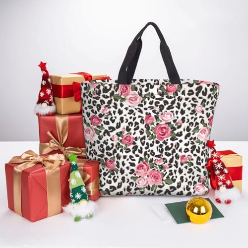 Zippered Tote Bag with Pocket, 19x15x5in Reusable Grocery Shopping Bag, Casual Shoulder Bag for Work, School, Picnic3