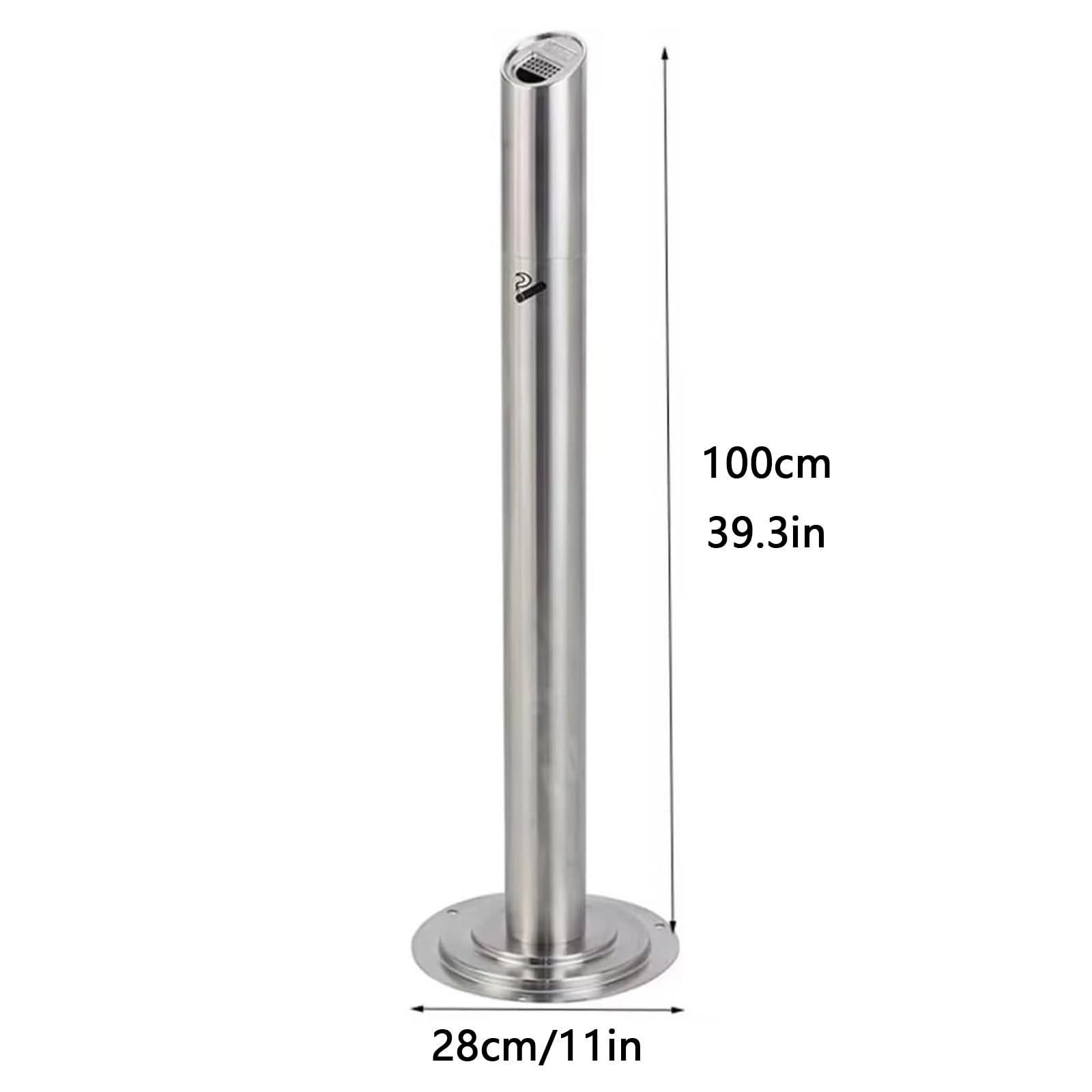 Cenicero De Pie para Exteriores, 99,8 Cm (39,3 Pulgadas), De Acero Inoxidable, con Depósito Interior Extraíble, para Patios Y Espacios Comerciales, Color Negro. Black
