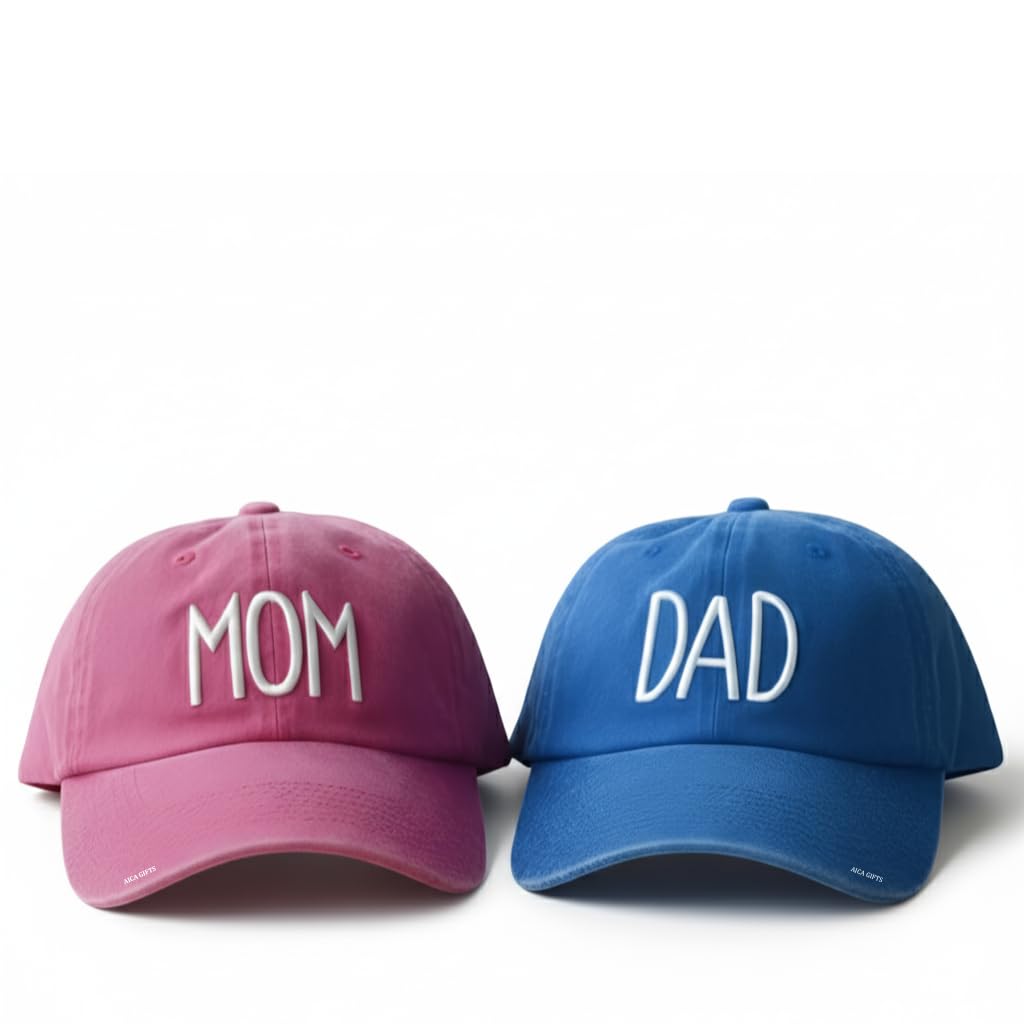 Aica Mom & Dad Photo Shoot Caps (Mom Dad Blue & Pink Adjustable Caps)-image-16
