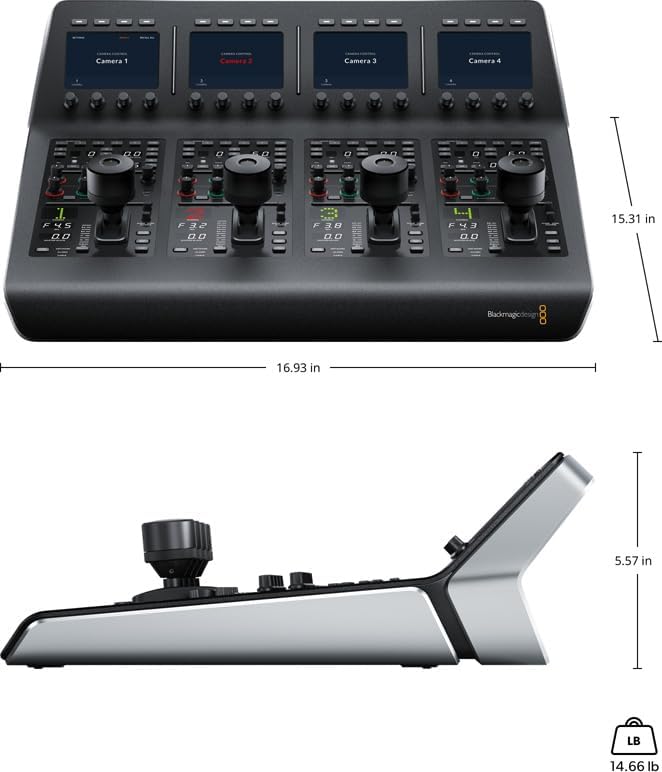 Dimensions diagram of Blackmagic Design ATEM Camera Control Panel