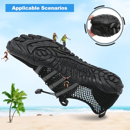 Image of L-RUN Barefoot Water Shoes Women Mens Aqua Sock Athletic Hiking Water Sports Shoes for Swim Beach Pool Sand Diving Walking