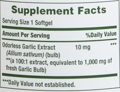 Nature's Bounty Odourless Garlic 1000 mg, 100 Softgels - Pack of 4 - Image 3 thumbnail