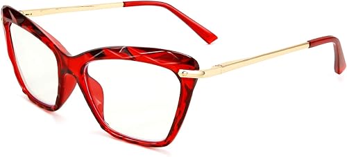 Miniatura 3 de FEISEDY Gafas de lectura de ojo de gato de cristal, con bloqueo de luz azul, antifatiga ocular, B2596, vino, 2.5x
