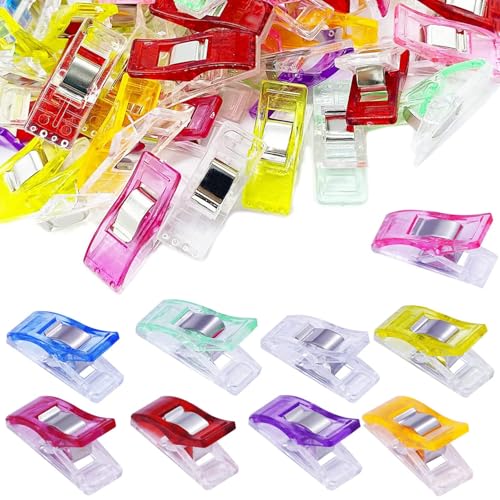Quilting Clips Set, 30-Pack, Multicolor Plastic Sewing Clips, 0.39-Inch Width,