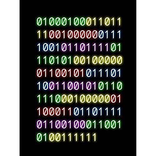 Binary Do You Even Code Neon Geek Nerd Humour Quote Unframed Wall Art Print Poster Home Decor Premium Citation Mur Affiche Accueil Déco