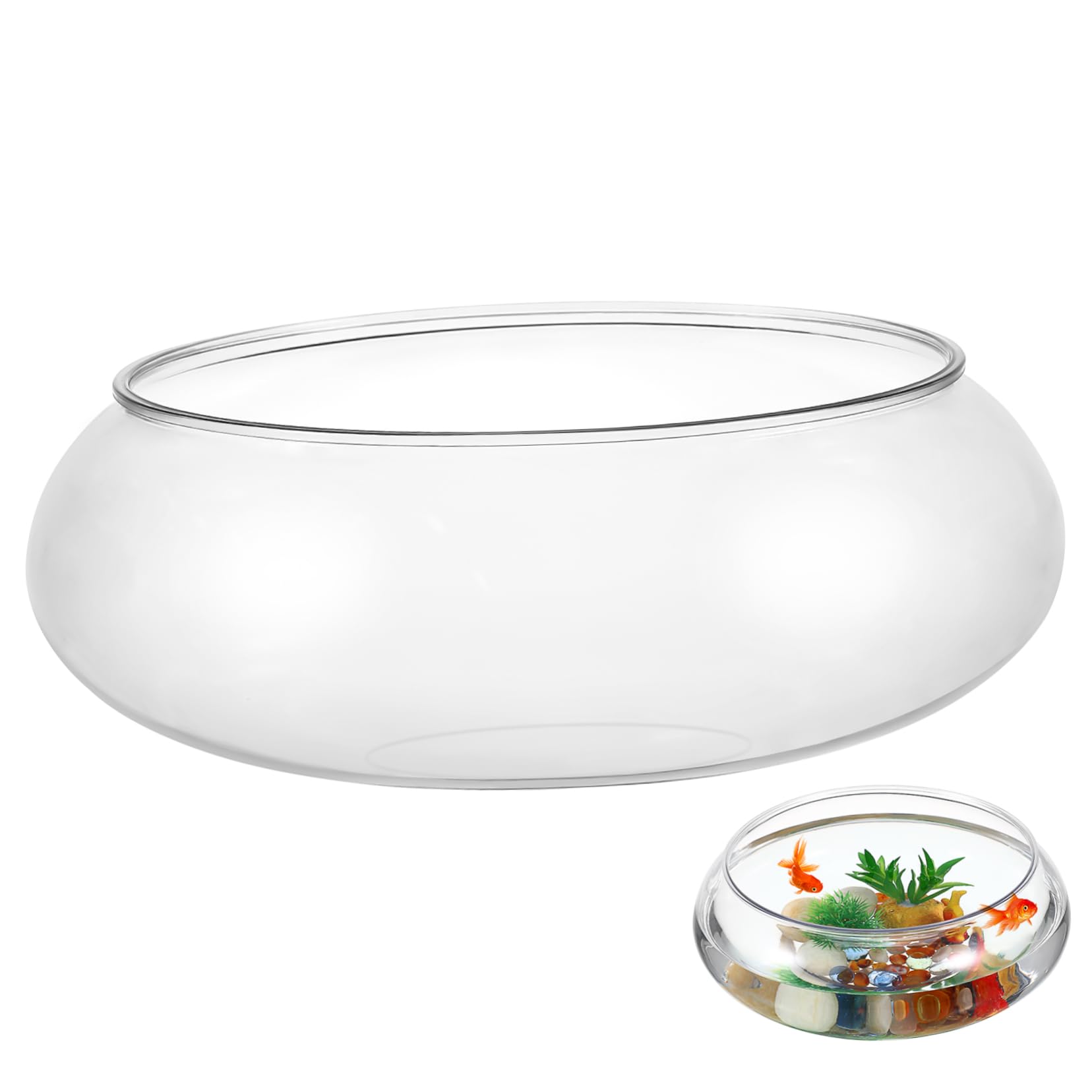 Milisten Réservoir D'Aquarium Transparent 9.53X9.53X3.94 Pouces Cuve Verre Multifonction pour Poisson Betta Et Plantes Décoratives pour Bureau Maison