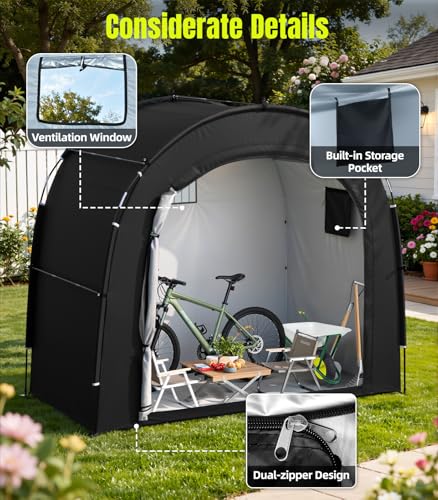 Housolution Bike Storage Tent Shed for 5Bikes, Outdoor Portable Bike Cover - Image 5