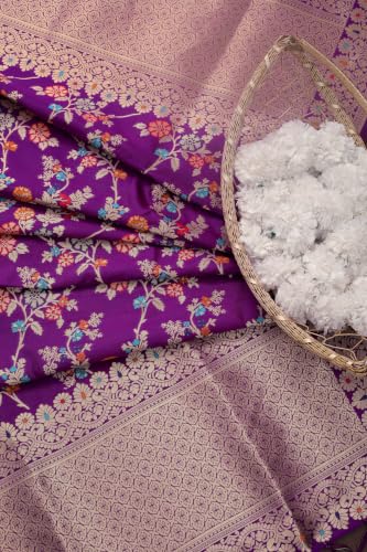 Image of DEVANGI Women's Woven Banarasi Silk Dupatta /Chunni For Women, Floral Print 1 Meter Wide and 2.3 Meter Length Printed Designer Dupatta /Chunni For Girls