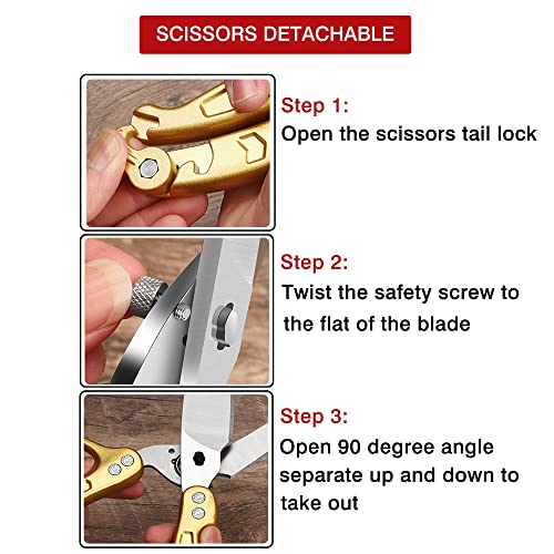 Slemoon Kitchen Shears Heavy Duty Poultry Shears Meat Cutting Dishwasher Safe And Stainless Food Kitchen Scissors For Chicken Turkey Thanksgiving,Gold #TOP6