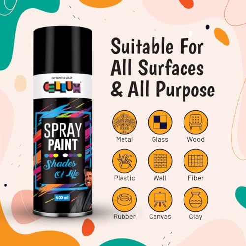 Image of Cellux 2X Ultra Cover Deep Brown Spray Paint | DIY, Quick Drying with Premium Gloss Finish for Metal, Wood, Wall & other Surfaces - 400 ML