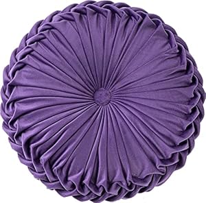 Tiowo Runde Plissee Stuhlkissen Violett