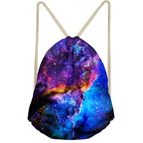 Colygamala Fashion 3D Galaxy Star Space Drawstring Backpack Gym Bag Sack for Women Men 2018012101-5