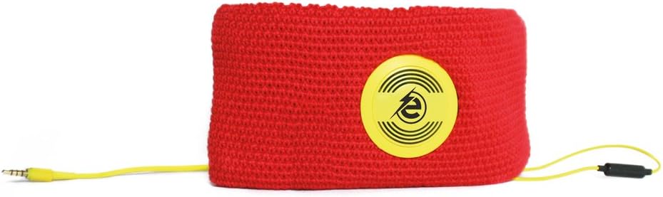 Earebel Red 'Sport' Headband with Built-In Yellow AKG Headphones, Janjack