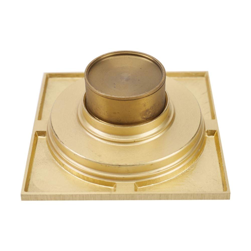 Desagüe de Ducha Cuadrado de latón de 4 Pulgadas con Tapa extraíble, desagüe de baño con Filtro para Cocina, baño, Garaje y sótano.