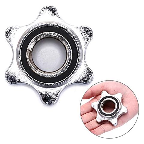 HXCYE 2x 1″ standard barbell spinlock collars screw clamp dumbbell bar weight lifting Nut Standard Barbell Bar Solid Steel Spin-lock Collars Clamps Dumbbell Accessory Cover