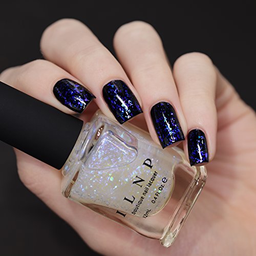 Image of ILNP Spaced Out - Deep Blue, Purple Color Shifting Iridescent Flakie Topper Nail Polish