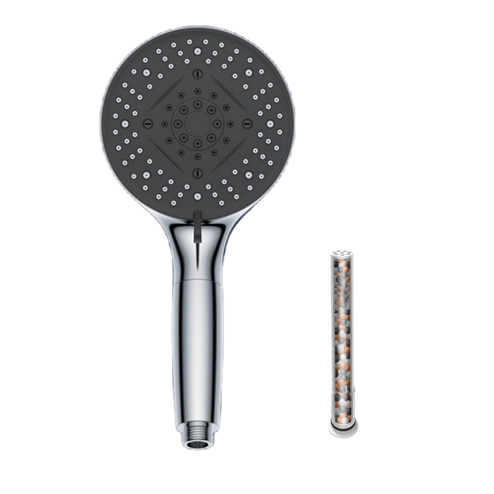 Msioytog A Multifunctional 5Inch Showerhead With 10 Spray Modes Showerhead Suiatble For Home & Commercial Bathrooms Pressure Boostings Shower Head High Pressure Shower Head Water Filter Long